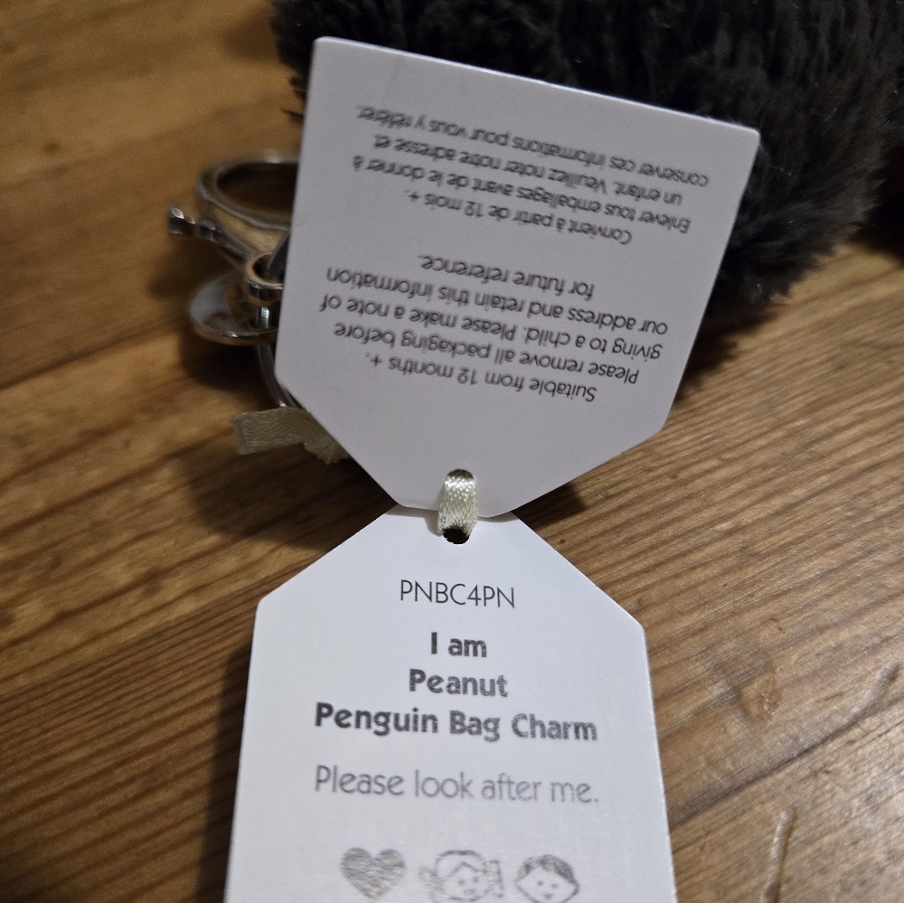 Jellycat Peanut Penguin Bag Charm 6.7x2.4x2.4" Soft and Plush NWT Authentic - Picture 6 of 6